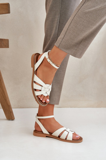 Sandales pour femmes Féminin avec des talons larges Zazoo 3688 couleur ivoire