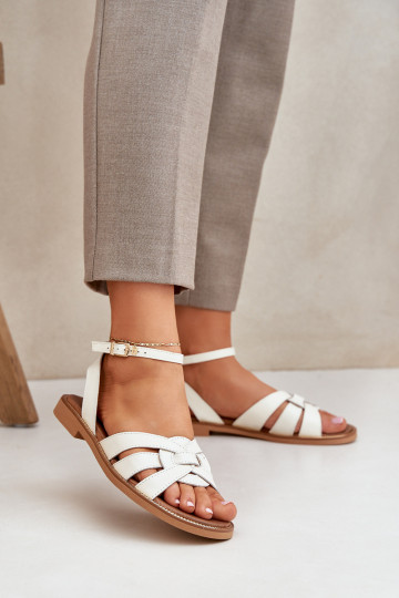 Sandales pour femmes Féminin avec des talons larges Zazoo 3688 couleur ivoire 2