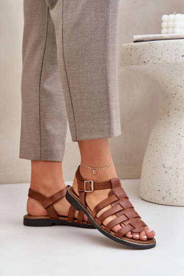Sandales pour femmes avec des talons larges Zazoo 3686 marron 2