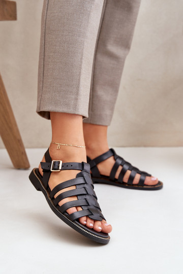 Sandales pour femmes avec des talons larges Zazoo 3686 couleur noire 2
