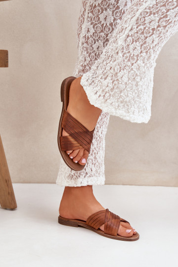 Peau Féminin Chaussons LeÀski Shoes 3682 marron