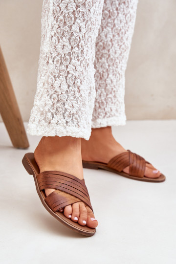 Peau Féminin Chaussons LeÀski Shoes 3682 marron 2