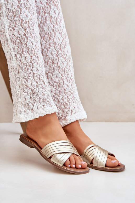 Peau Féminin Chaussons LeÀski Shoes 3682 couleur dorée Peau Féminin Chaussons LeÀski Shoes 3682 couleur dorée