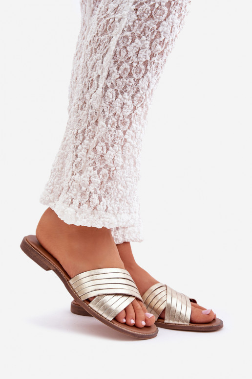 Peau Féminin Chaussons LeÀski Shoes 3682 couleur dorée Peau Féminin Chaussons LeÀski Shoes 3682 couleur dorée