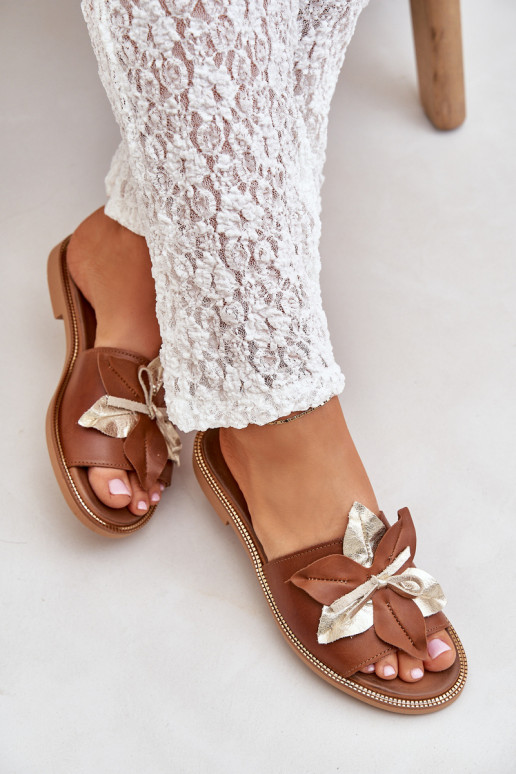 Chaussons avec des ornements Cuir naturel Zazoo 3574/Z marron Chaussons avec des ornements Cuir naturel Zazoo 3574/Z marron