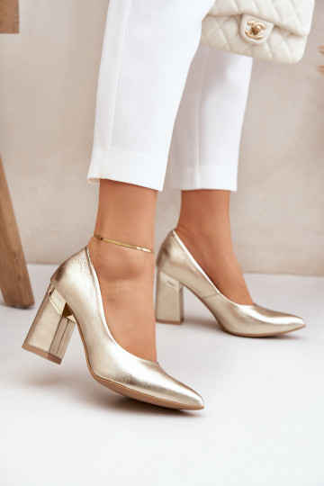 Peau Chaussures LeÀski 3117 couleur dorée 2