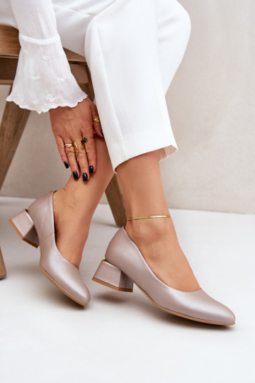 Chaussures en cuir LeĮskis 3118 couleur sable