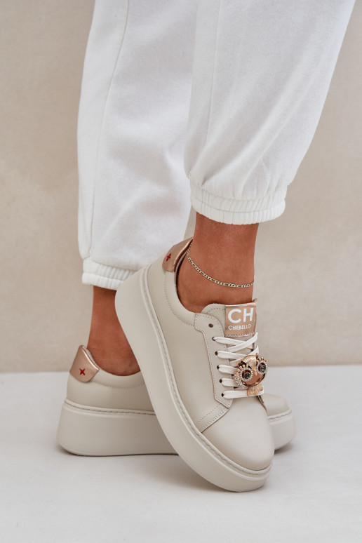 Féminin Peau Chaussures modèle baskets CheBello 4411 couleur ivoire Féminin Peau Chaussures modèle baskets CheBello 4411 couleur ivoire