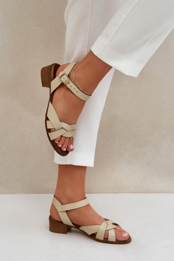 Sandales à talons fins pour femmes Zazoo 40372 couleur ivoire 2
