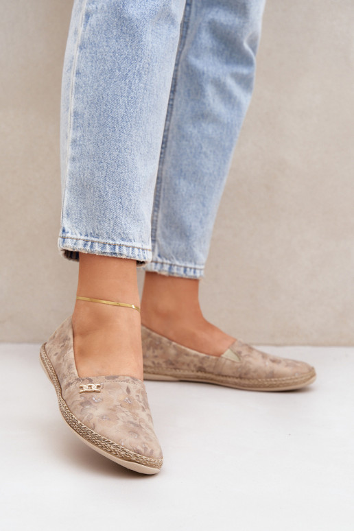 Style élégant Espadrilles en daim avec des fleurs Féminin Zazoo 10177 beige Style élégant Espadrilles en daim avec des fleurs Féminin Zazoo 10177 beige