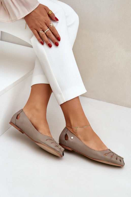 Zazoo 10009 Ballerines confortables en cuir naturel Féminin beige Zazoo 10009 Ballerines confortables en cuir naturel Féminin beige