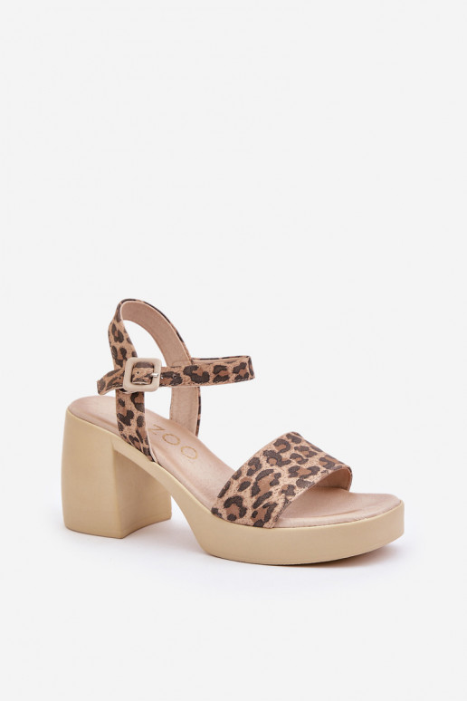 Zazoo 40386 Féminin Sandales pour femmes Klocke avec des motifs en fourrure de léopard brun-beige Zazoo 40386 Féminin Sandales pour femmes Klocke avec des motifs en fourrure de léopard brun-beige