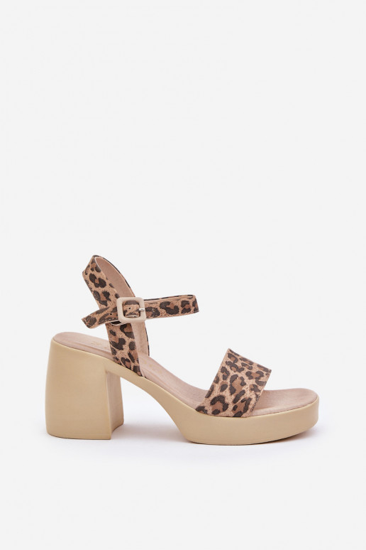 Zazoo 40386 Féminin Sandales pour femmes Klocke avec des motifs en fourrure de léopard brun-beige Zazoo 40386 Féminin Sandales pour femmes Klocke avec des motifs en fourrure de léopard brun-beige
