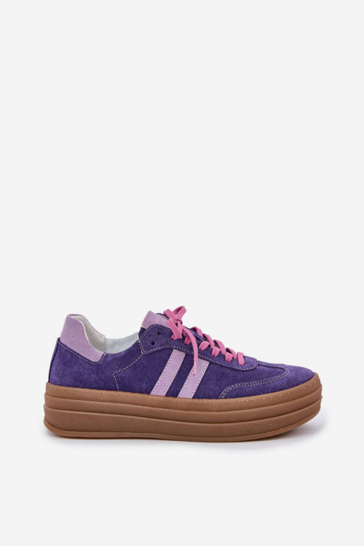 Zazoo N1068S4 Chaussures modèle baskets en daim avec une plateforme Sombrecouleur violet Zazoo N1068S4 Chaussures modèle baskets en daim avec une plateforme Sombrecouleur violet