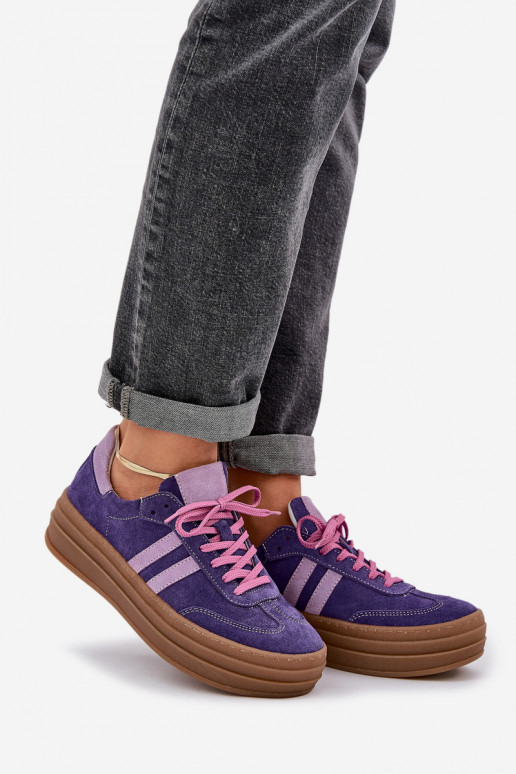 Zazoo N1068S4 Chaussures modèle baskets en daim avec une plateforme Sombrecouleur violet Zazoo N1068S4 Chaussures modèle baskets en daim avec une plateforme Sombrecouleur violet