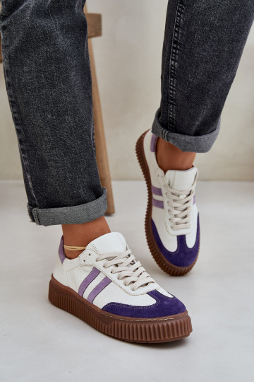 Zazoo N1068S6 Peau Faible Chaussures modèle baskets Féminin avec une plateforme couleur blanche