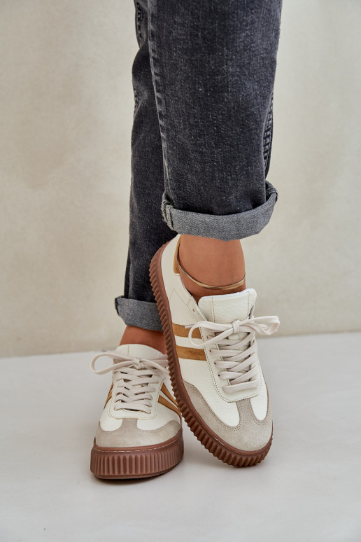 Zazoo N1068S6 Peau Faible Chaussures modèle baskets Féminin avec une plateforme beige Zazoo N1068S6 Peau Faible Chaussures modèle baskets Féminin avec une plateforme beige