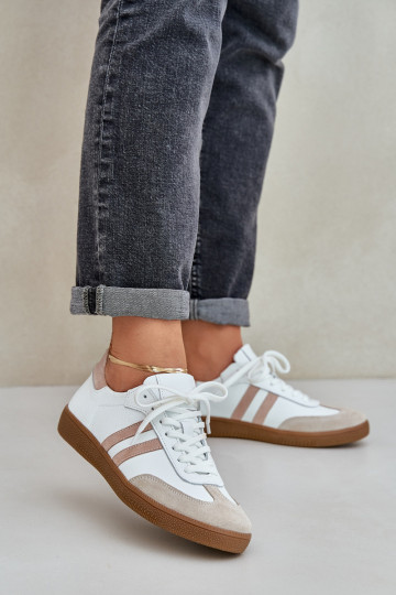 Chaussures de sport en cuir pour femmes Zazoo N1068 couleur sable 2