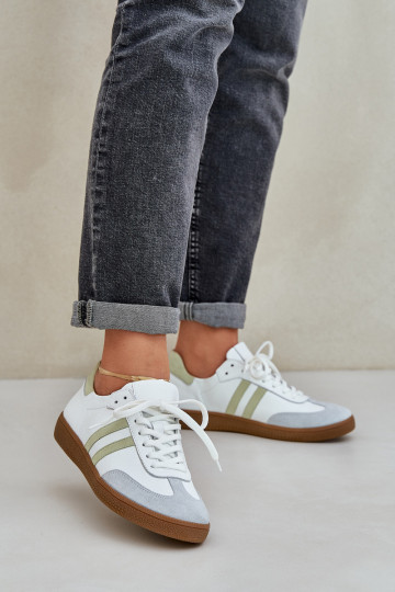 Chaussures de sport en cuir pour femmes Zazoo N1068 couleur blanche 2