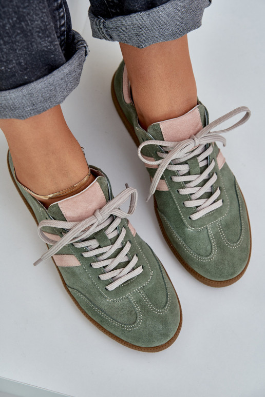 Zazoo N1068 en daim Faible Chaussures modèle baskets Féminin couleur verte Zazoo N1068 en daim Faible Chaussures modèle baskets Féminin couleur verte