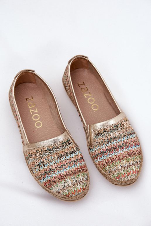 Style élégant Espadrilles en cuir Avec tresse Zazoo 10178 Couleurs différentes