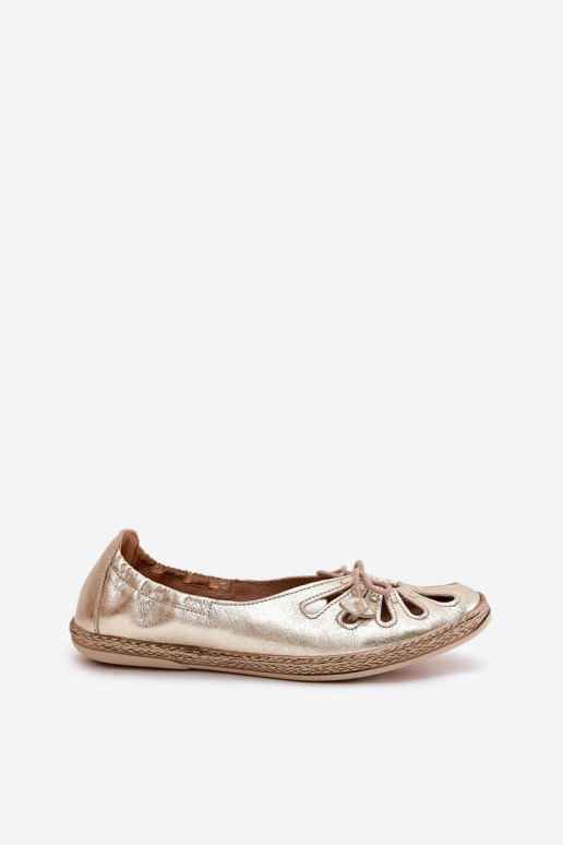 isocèle BallerinesActivéturalnej Skóry Zazoo 10179 couleur dorée