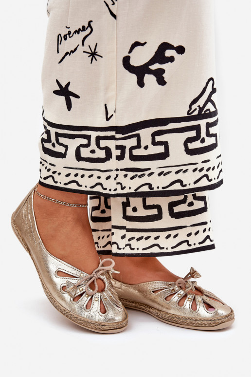 isocèle BallerinesActivéturalnej Skóry Zazoo 10179 couleur dorée