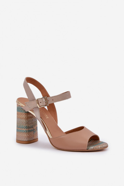 Peau Style élégant des sandales avec des talons Laura Messi 2136 beige Peau Style élégant des sandales avec des talons Laura Messi 2136 beige