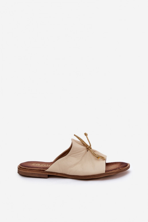 Zazoo 2659 Pantoufles en cuir Féminin beige Zazoo 2659 Pantoufles en cuir Féminin beige