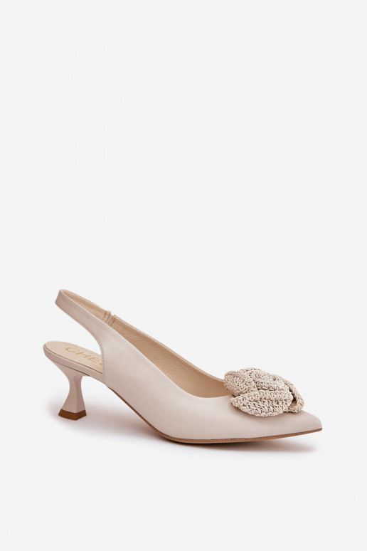 Peau Style élégant Chaussures avec des talons fins CheBello 4666 beige Peau Style élégant Chaussures avec des talons fins CheBello 4666 beige