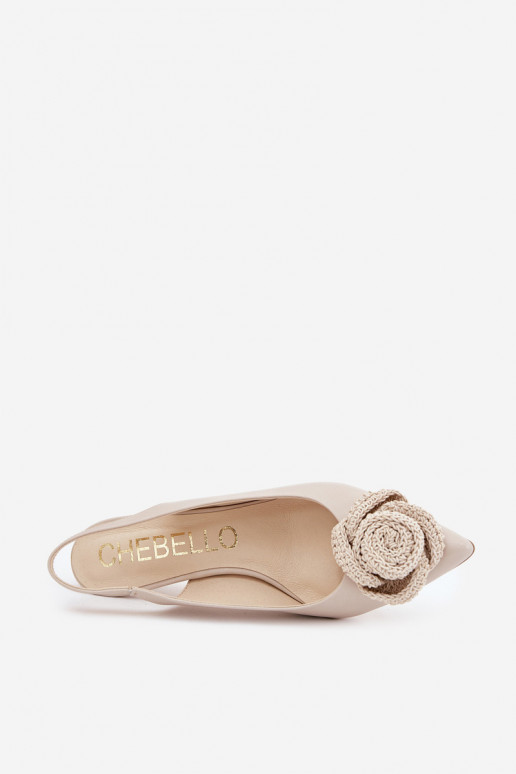 Peau Style élégant Chaussures avec des talons fins CheBello 4666 beige Peau Style élégant Chaussures avec des talons fins CheBello 4666 beige