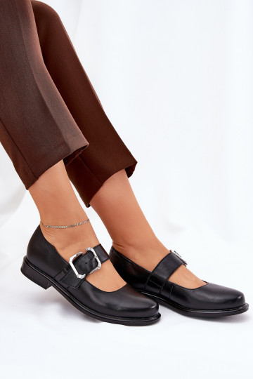 Peau chaussures Féminin avec boucles Laura Messi 2980 couleur noire