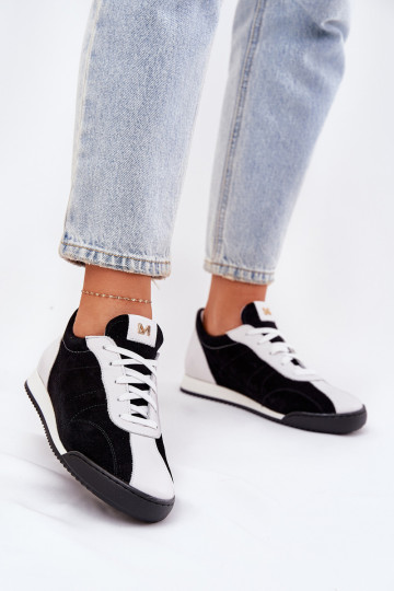 Baskets en cuir pour femmes Laura Messi 2935 couleur noire 2