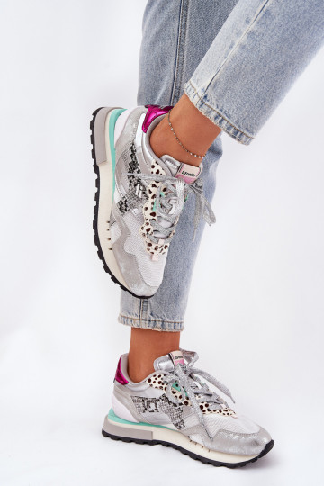 Chaussures modèle baskets baskets Féminin D.Franklin DFSH378006 couleur argent