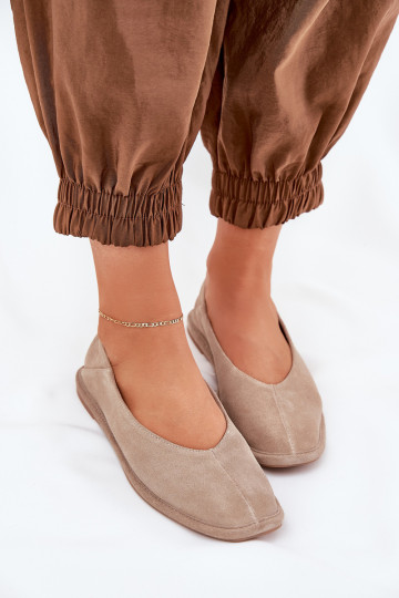 Ballerines en daim pour femmes Big Star RR274082 couleur sable