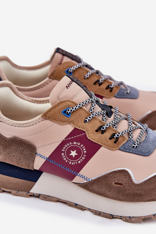 en daim Chaussures modèle baskets Mâle avec une plateforme Big Star RR174475 Hi-Poly System beige en daim Chaussures modèle baskets Mâle avec une plateforme Big Star RR174475 Hi-Poly System beige