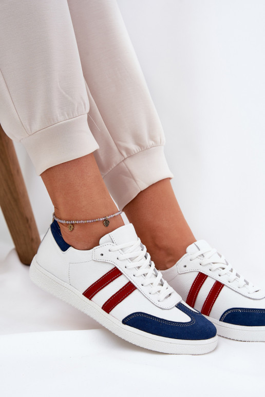 Zazoo N1068 Peau Faible Chaussures modèle baskets Féminin Blanc-bleu foncé Zazoo N1068 Peau Faible Chaussures modèle baskets Féminin Blanc-bleu foncé