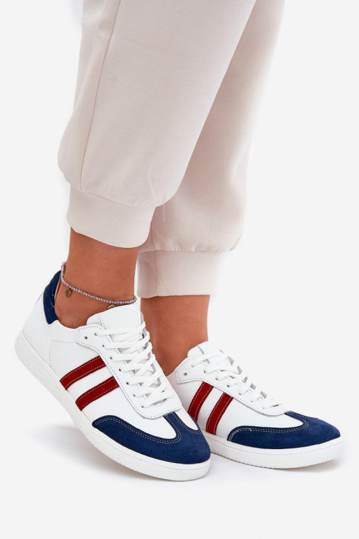 Zazoo N1068 Peau Faible Chaussures modèle baskets Féminin Blanc-bleu foncé Zazoo N1068 Peau Faible Chaussures modèle baskets Féminin Blanc-bleu foncé