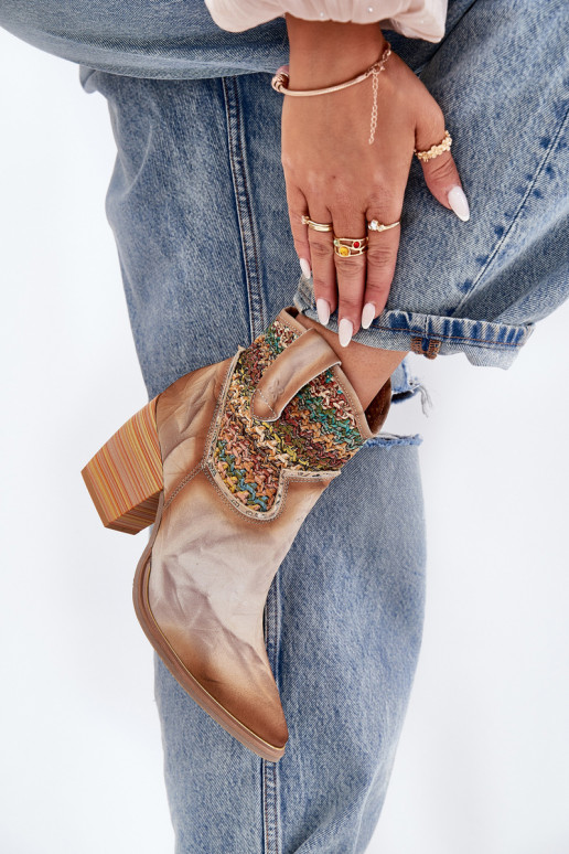 Peau bottes style coÀboy avec des talons décorer Plecionką Il fautciejka 06810-29 Couleurs différentes Peau bottes style coÀboy avec des talons décorer Plecionką Il fautciejka 06810-29 Couleurs différentes