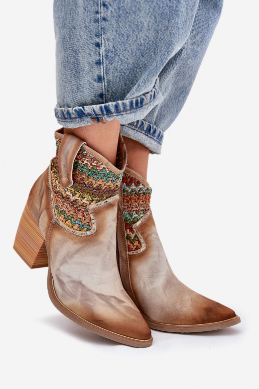 Peau bottes style coÀboy avec des talons décorer Plecionką Il fautciejka 06810-29 Couleurs différentes Peau bottes style coÀboy avec des talons décorer Plecionką Il fautciejka 06810-29 Couleurs différentes