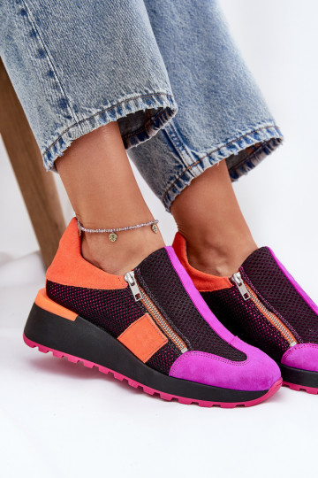 Chaussures modèle baskets en cuir Il fautciejka 06853-15 couleur noire 2