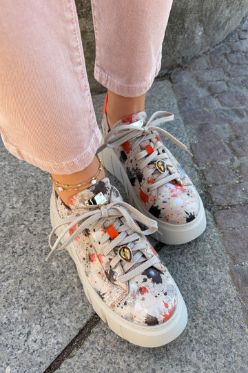 Peau Chaussures modèle baskets avec une plateforme Il fautciejka 06891-18 beige 2