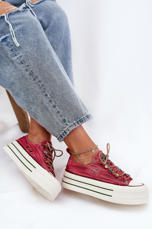 Chaussures de loisirs avec une plateforme GOE RR2N4104 couleur rouge Chaussures de loisirs avec une plateforme GOE RR2N4104 couleur rouge