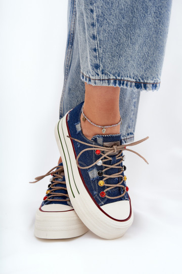 Chaussures de loisirs avec une plateforme GOE RR2N4103 bleu foncé