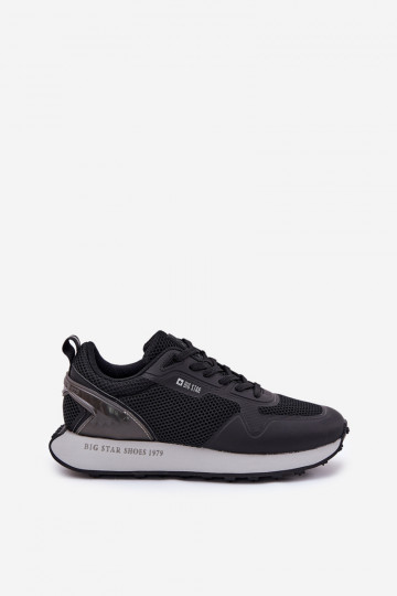 Chaussures de sport pour hommes avec plateforme Big Star RR174361 Hi-Poly System noires 2