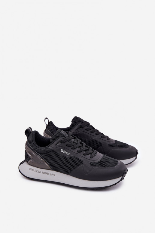 Chaussures modèle baskets Mâle avec une plateforme Big Star RR174361 Hi-Poly System couleur noire Chaussures modèle baskets Mâle avec une plateforme Big Star RR174361 Hi-Poly System couleur noire