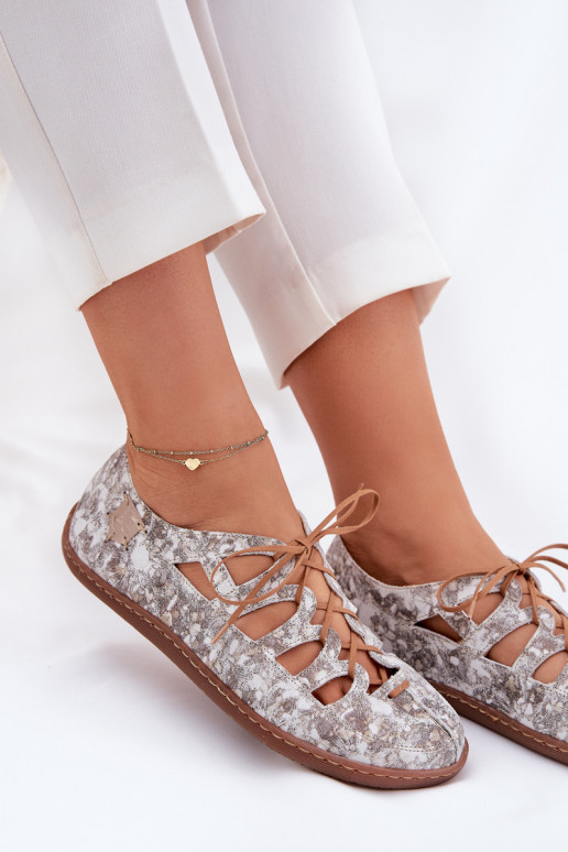 Ballerines Avec découpes Il fautciejka 06835-25/00-1 couleur dorée Ballerines Avec découpes Il fautciejka 06835-25/00-1 couleur dorée