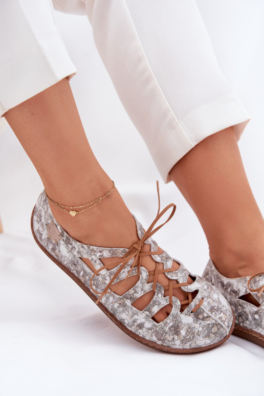 Ballerines Avec découpes Il fautciejka 06835-25/00-1 couleur dorée Ballerines Avec découpes Il fautciejka 06835-25/00-1 couleur dorée