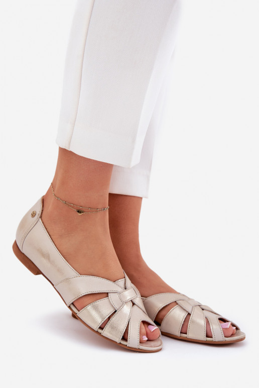 BallerinesOdkrytymi Palcami Il fautciejka 06908-25/001-1 couleur dorée Przecierany BallerinesOdkrytymi Palcami Il fautciejka 06908-25/001-1 couleur dorée Przecierany