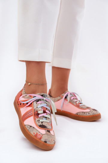 Peau Chaussures modèle baskets Féminin Il fautciejka 06840-18 couleur orange 2